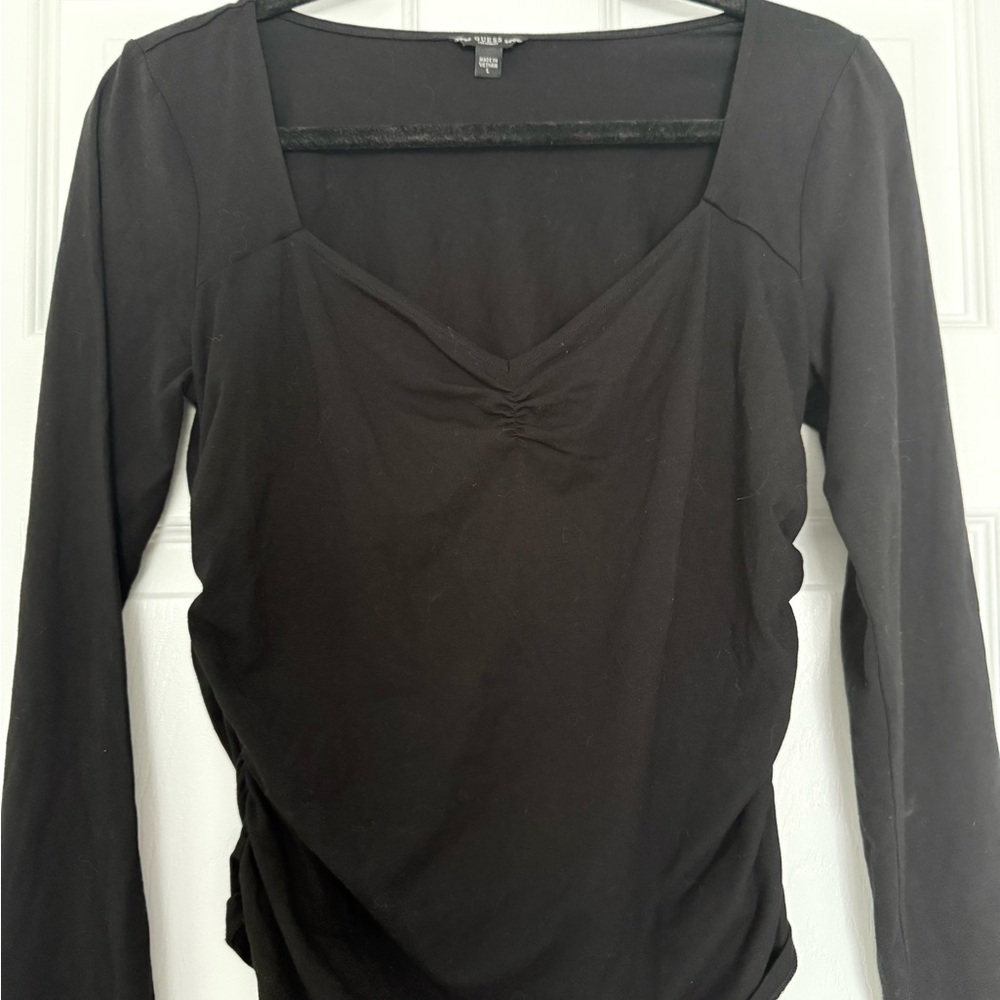 Guess Black Long Sleeve Top, size L